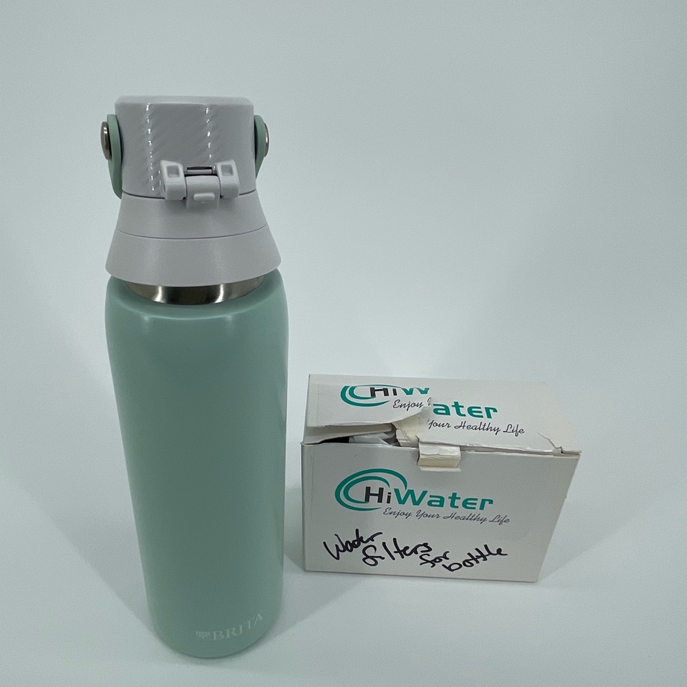 Brita Green Water Bottle and 8 filters